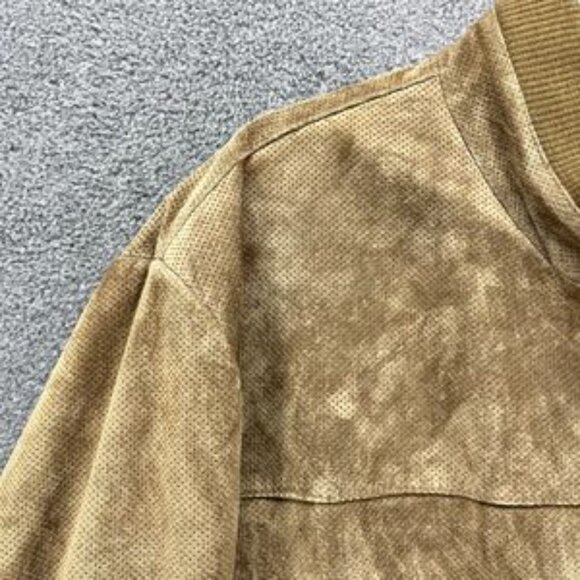Paul Frederick Jacket Mens Large Brown Suede Leather Bomber full zip pockets - Picture 3 of 15